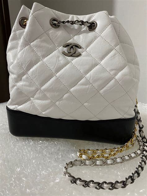 chanel backpack gabrielle white|chanel gabrielle backpack size comparison.